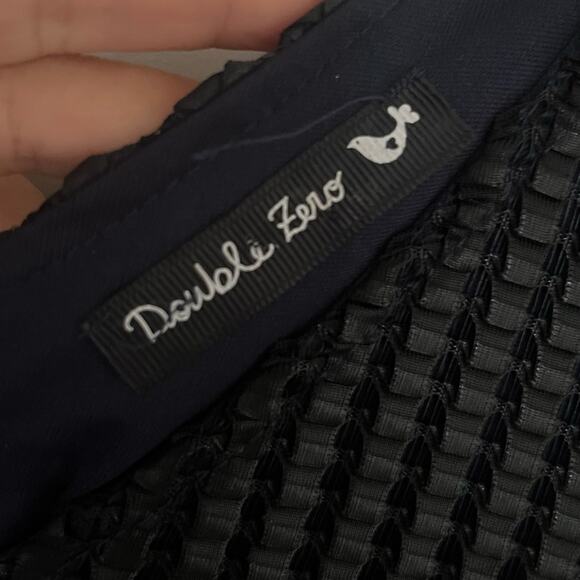 Mini V Neck 90's Y2K Tank Top Dress L Chic Retro Ribbon Weave Overlay Lined USA - Picture 5 of 12